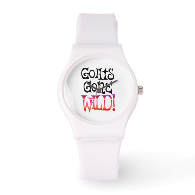 Ziegen Gone Wild Armbanduhr (Vorderseite)