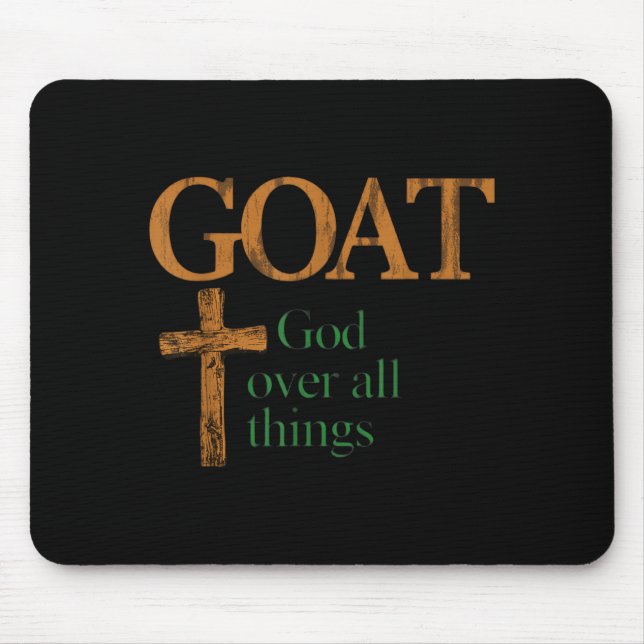 Ziegen Gott über alle Dinge Christlich Lustiger Sp Mousepad (Vorne)