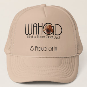 Ziegen Haustiere Tierziege Arbeit am Zuhause Vater Truckerkappe