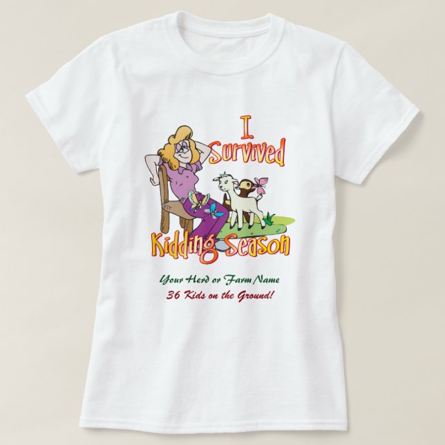 ZIEGEN | Ich überlebte die Kindersaison von GetYer T-Shirt (Design vorne)