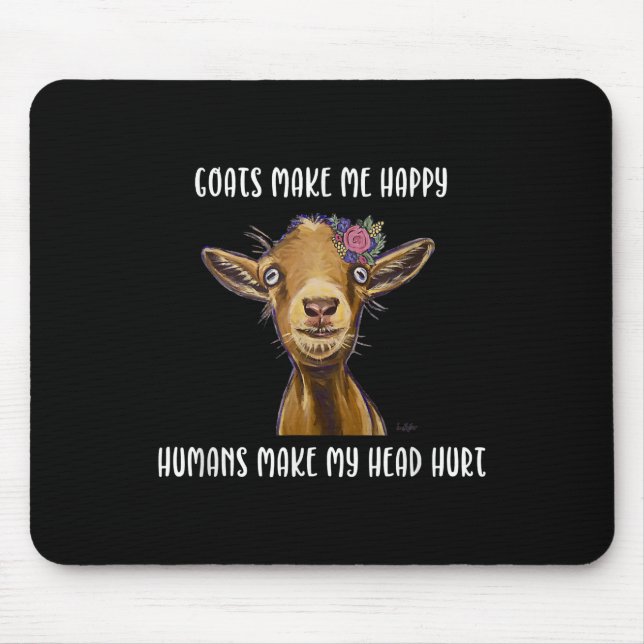 Ziegen machen mich glücklich, Ziege lange Mousepad (Vorne)