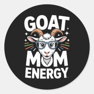 Ziegen-Mama-Energie Gles Brille Spaß Comfort Farbe Runder Aufkleber