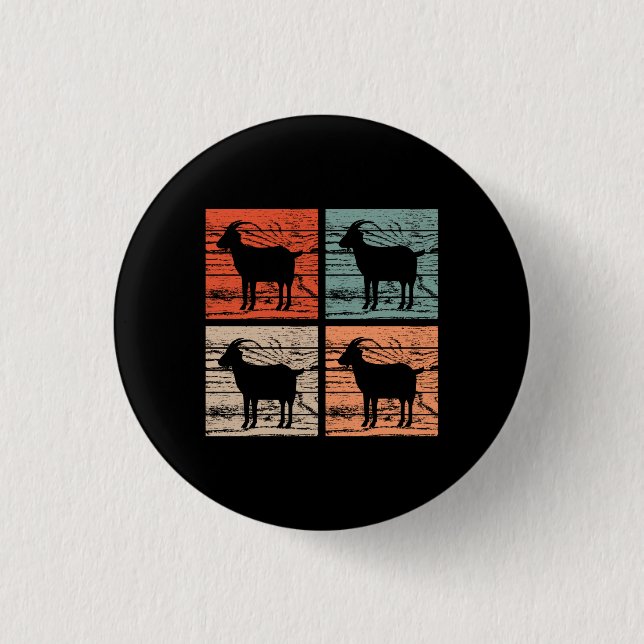 Ziegen Retro Button (Vorderseite)