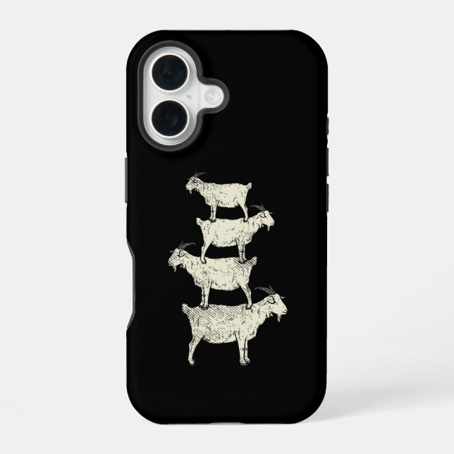 Ziegen Retro iPhone 16 Hülle (Rückseite)