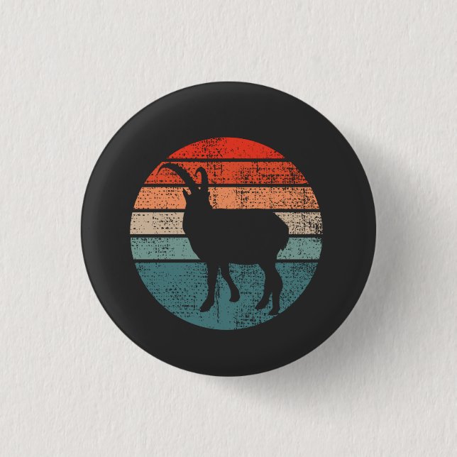 Ziegen Retro Vintage Button (Vorderseite)