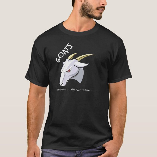 Ziegen - Schwarzes T-Shirt (Vorderseite)