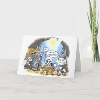 Ziegen-themenorientierte Weihnachtskarte Feiertagskarte