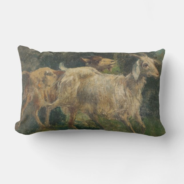 Ziegen (von Vincenzo Caprile) Lendenkissen (Vorderseite)