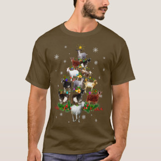 Ziegen-Weihnachtsbaum-Schnee-Lustiges-Ziegen-Weihn T-Shirt