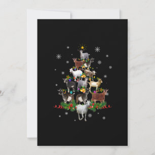 Ziegen-Weihnachtsbaum-Schnee-Ziege-Weihnachten Feiertagskarte