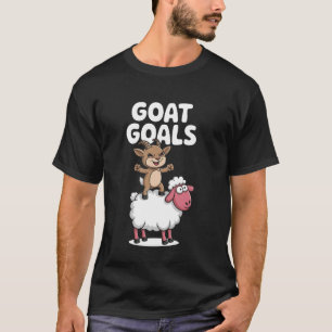 ZIEGEN Ziele Lustige Ziege und Schaf Cartoon-Farm T-Shirt