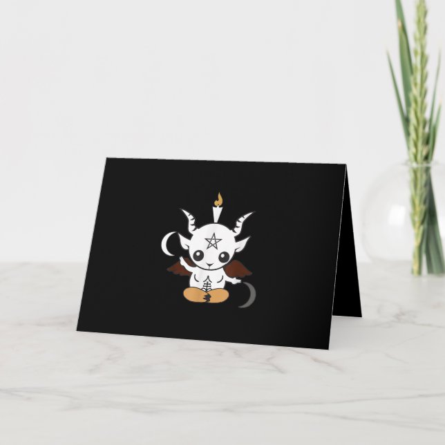 Ziegenbaphomet Halloween-Geschenk Feiertagskarte (Vorderseite)