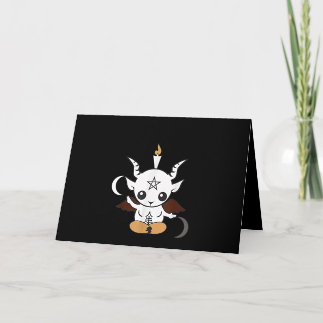 Ziegenbaphomet Halloween-Geschenk Karte (Vorderseite)