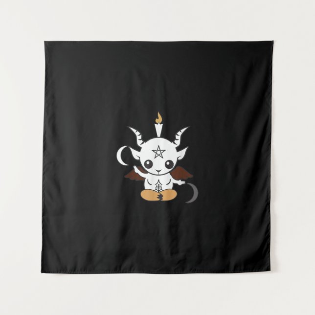 Ziegenbaphomet Halloween-Geschenk Wandteppich (Vorderseite)