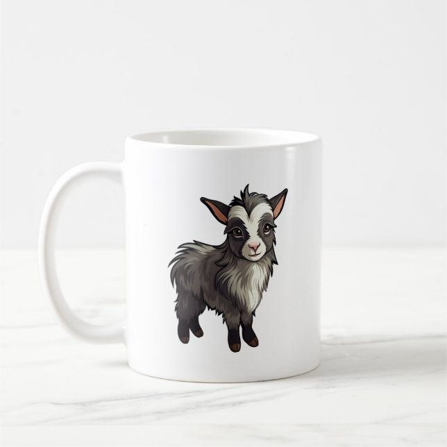 Ziegenbild des Cartoon Kaffeetasse (Links)