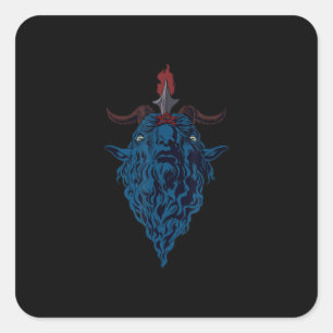 Ziegenfleisch von Mendes Satan Dark Goth Quadratischer Aufkleber