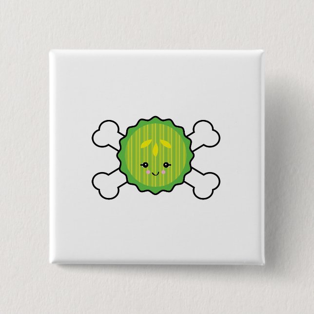 Ziegenhalterung und Kreuzknochen Button (Vorderseite)