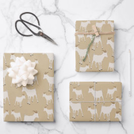 Ziegenhaltung Muster Geschenkpapier Set