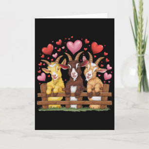 Ziegenherzen lieben Valentinstag Farm Tierliebhabe Karte