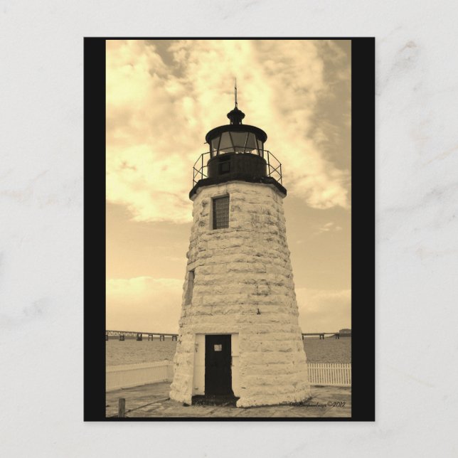 Ziegeninsel Leuchtturm Postkarte Newport, RI (Vorderseite)