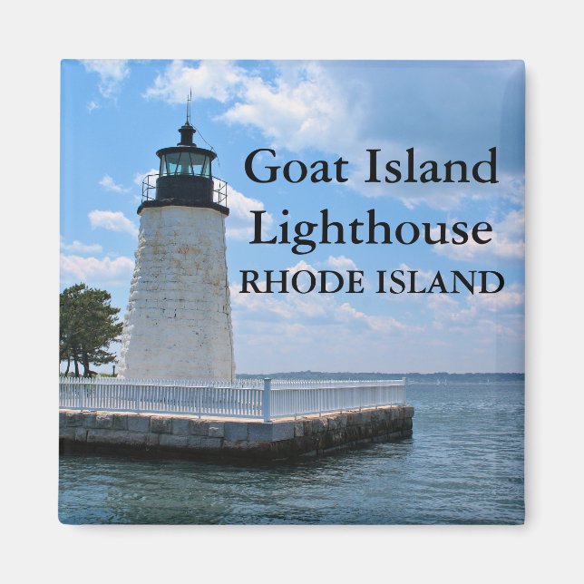 Ziegeninsel Leuchtturm, Rhode Island Magnet (Vorne)
