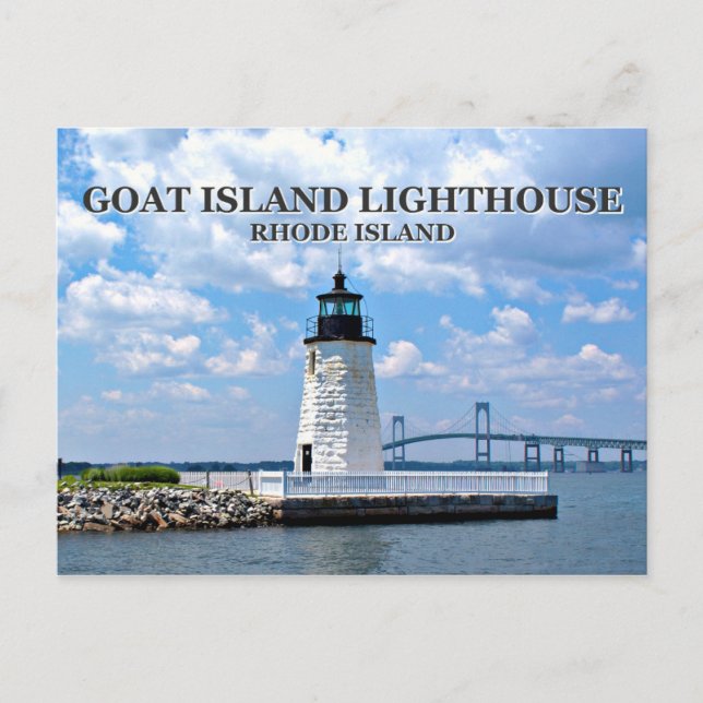 Ziegeninsel Leuchtturm, Rhode Island Postcard Postkarte (Vorderseite)