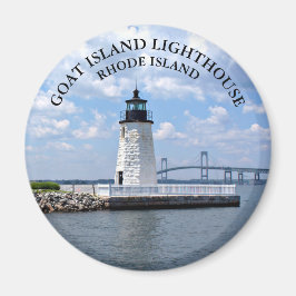Ziegeninsel Leuchtturm, Rhode Island Round Magnet