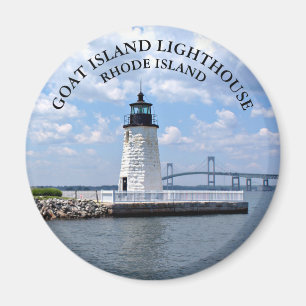 Ziegeninsel Leuchtturm, Rhode Island Round Magnet
