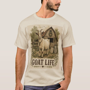 Ziegenleben Vintage Farmhouse Ziegenliebhaber Kuns T-Shirt