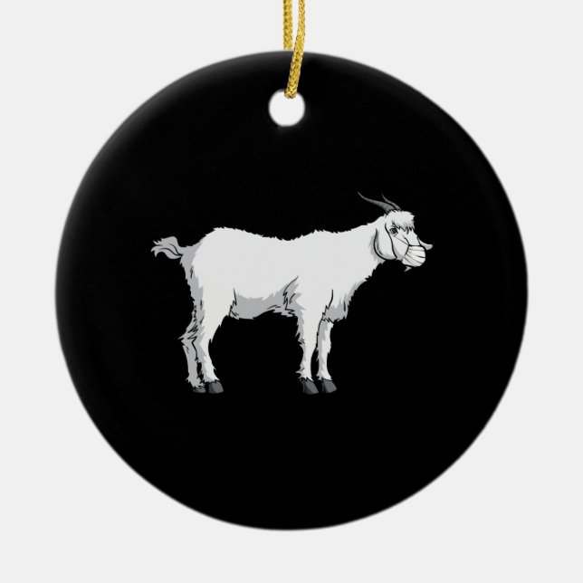 Ziegenmaske Keramik Ornament (Vorne)