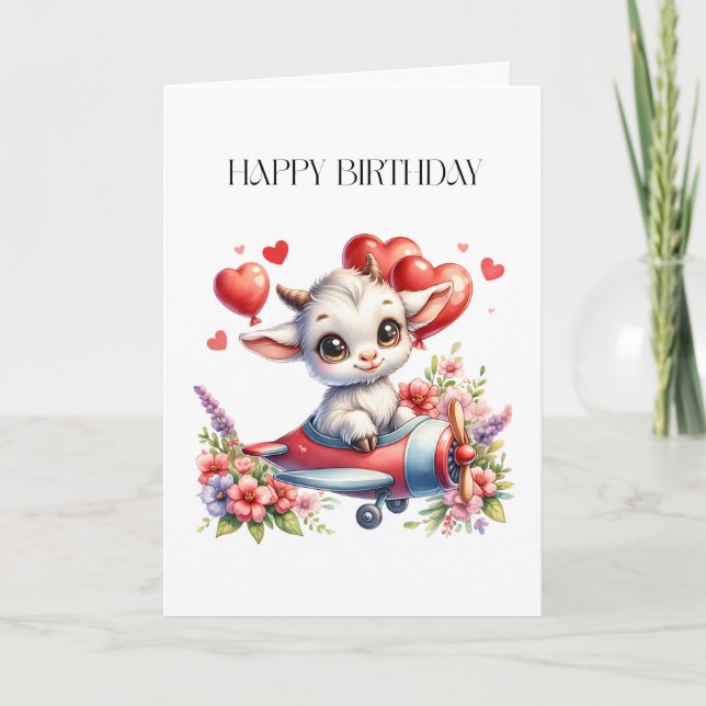 Ziegenpilot Geburtstag Karte (Vorderseite)