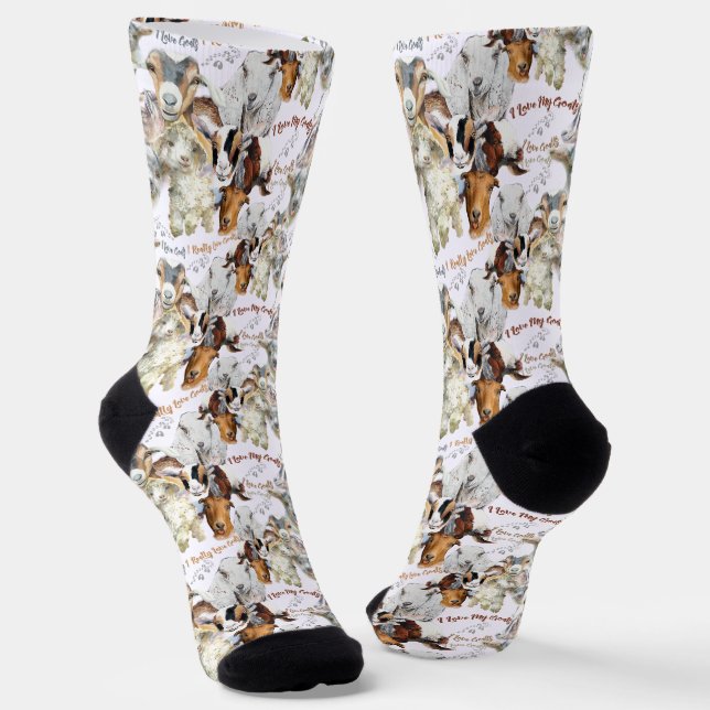 Ziegenrassen I Liebe meiner Ziegen Socken (Gewinkelt)