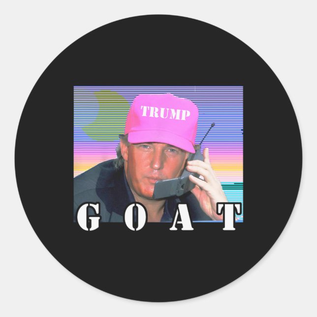 Ziegenrepublikanischer Konservativer Trump 2024 Fu Runder Aufkleber (Vorderseite)