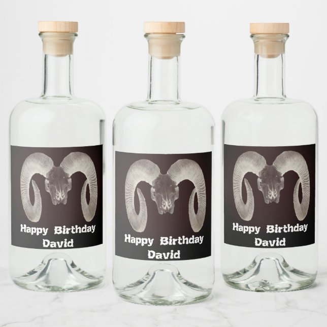 Ziegenschäume und Personalisierte Alkoholflaschenetikett (Flaschen)