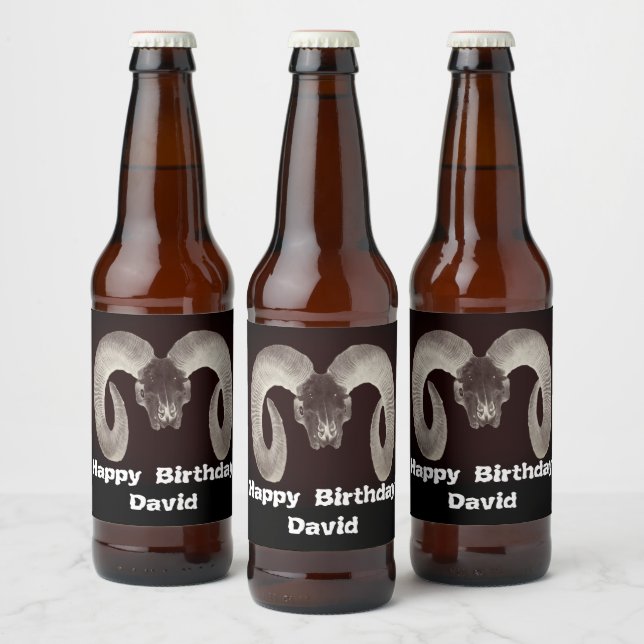 Ziegenschäume und Personalisierte Bierflaschenetikett (Flaschen)