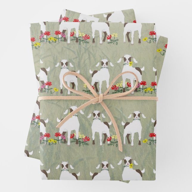 Ziegenwaschpapier Geschenkpapier Set (Beispiel)