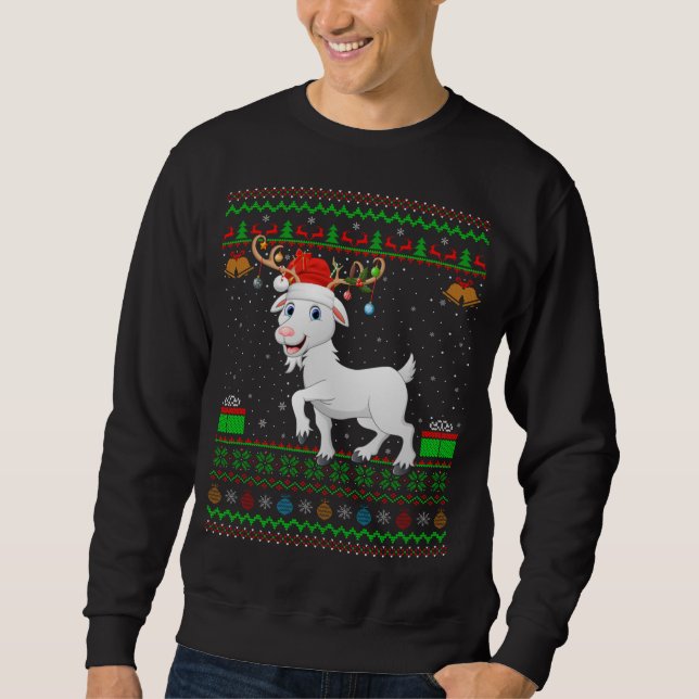 Ziegenweihe Weihnachtsmannmütze Match Ugly Goat We Sweatshirt (Vorderseite)