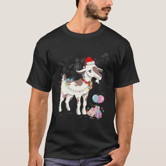 Ziegenweihnachtskleidung Weihnachtsmannmütze Light T-Shirt (Vorderseite)