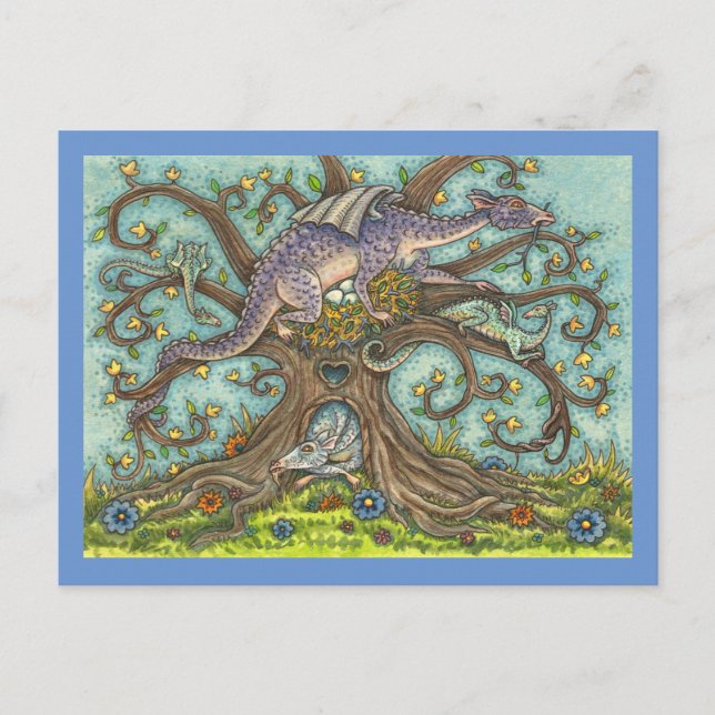 ZIEGER, MEDIEVAL LAIR, FANTASY FOLART Blank Postkarte (Vorderseite)