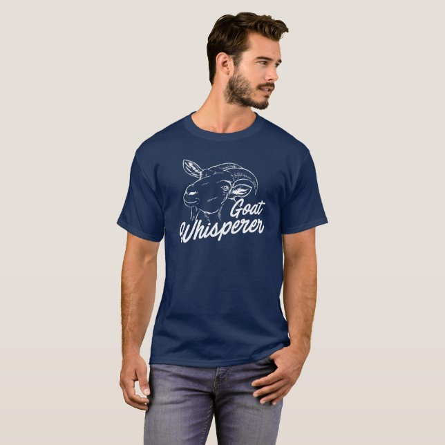 ZiegeWhisperer mit illustrierter Ziege T-Shirt (Vorne ganz)