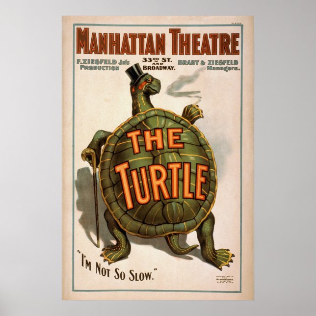 ZIEGFELD'S TURTLE Play VAUDEVILLE Poster (Vorne)