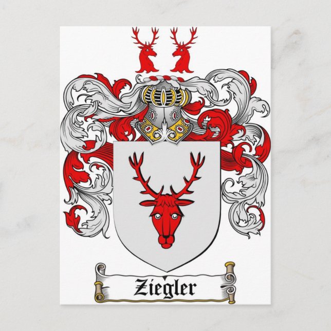 Ziegler-Wappen / Ziegler-Familienwappen Postkarte (Vorderseite)