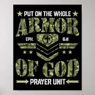 Zieh die ganze Rüstung Gottes Tarnung Christlich a Poster