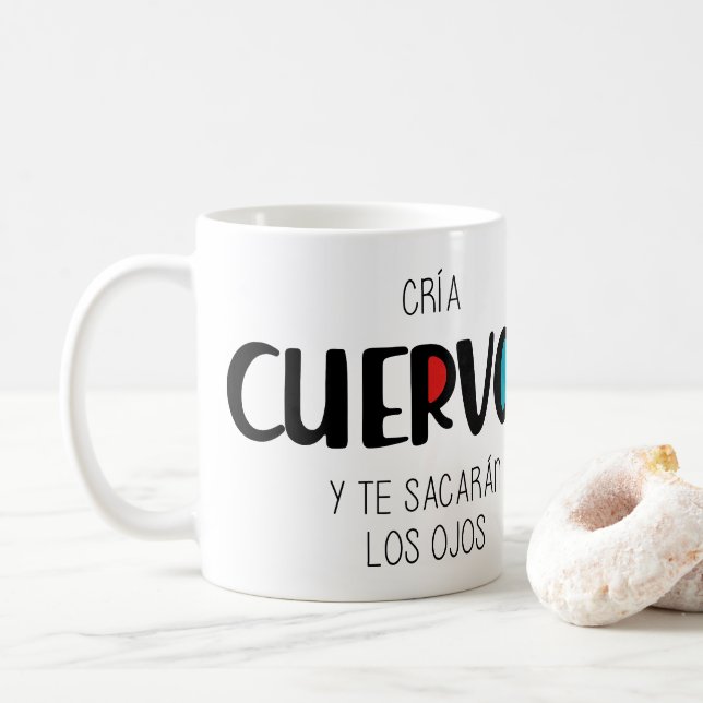 Zieh Raben groß Kaffeetasse (Mit Donut)