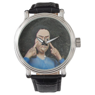 Ziehen der Gesichter hinter Ihrer Rückseite Armbanduhr