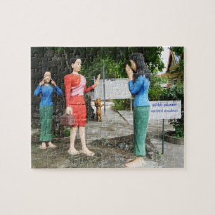 Ziehen der Gesichter hinter Ihrer Rückseite Puzzle