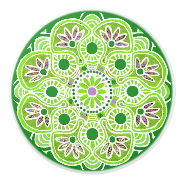 Ziehen Sie die grüne Keramik der Linse. Keramikknauf (Vorderseite)