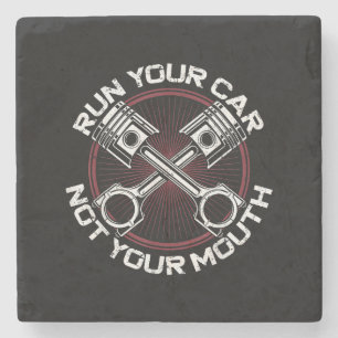 Ziehen Sie Racing Race Car Vintag Führen Sie Ihr A Steinuntersetzer