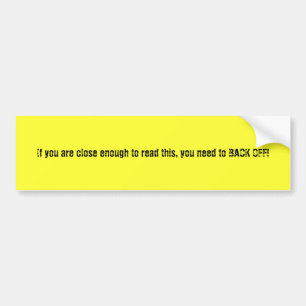 ziehen Sie sich zurück! Autoaufkleber