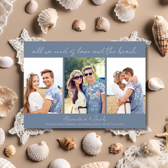 Ziel Beach 3 Foto Hochzeit Speichern Sie das Datum Save The Date (Destination Beach 3 Photo Wedding Save the Date)